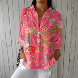 Jeanne | Blusa Tropical Estampa Floral Vibrante - Ines Braga