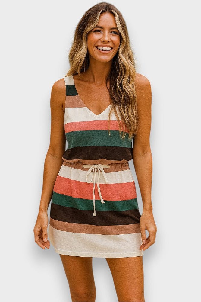 Jemma – Vestido Mini com Estampa de Riscas - Ines Braga