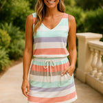 Jemma – Vestido Mini com Estampa de Riscas - Ines Braga