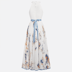 Jessie | Vestido Elegante de Cerimónia Floral em Azul e Branco - Ines Braga