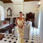 Julieta | Vestido Comprido com Volantes – Gracioso e Romântico - Ines Braga