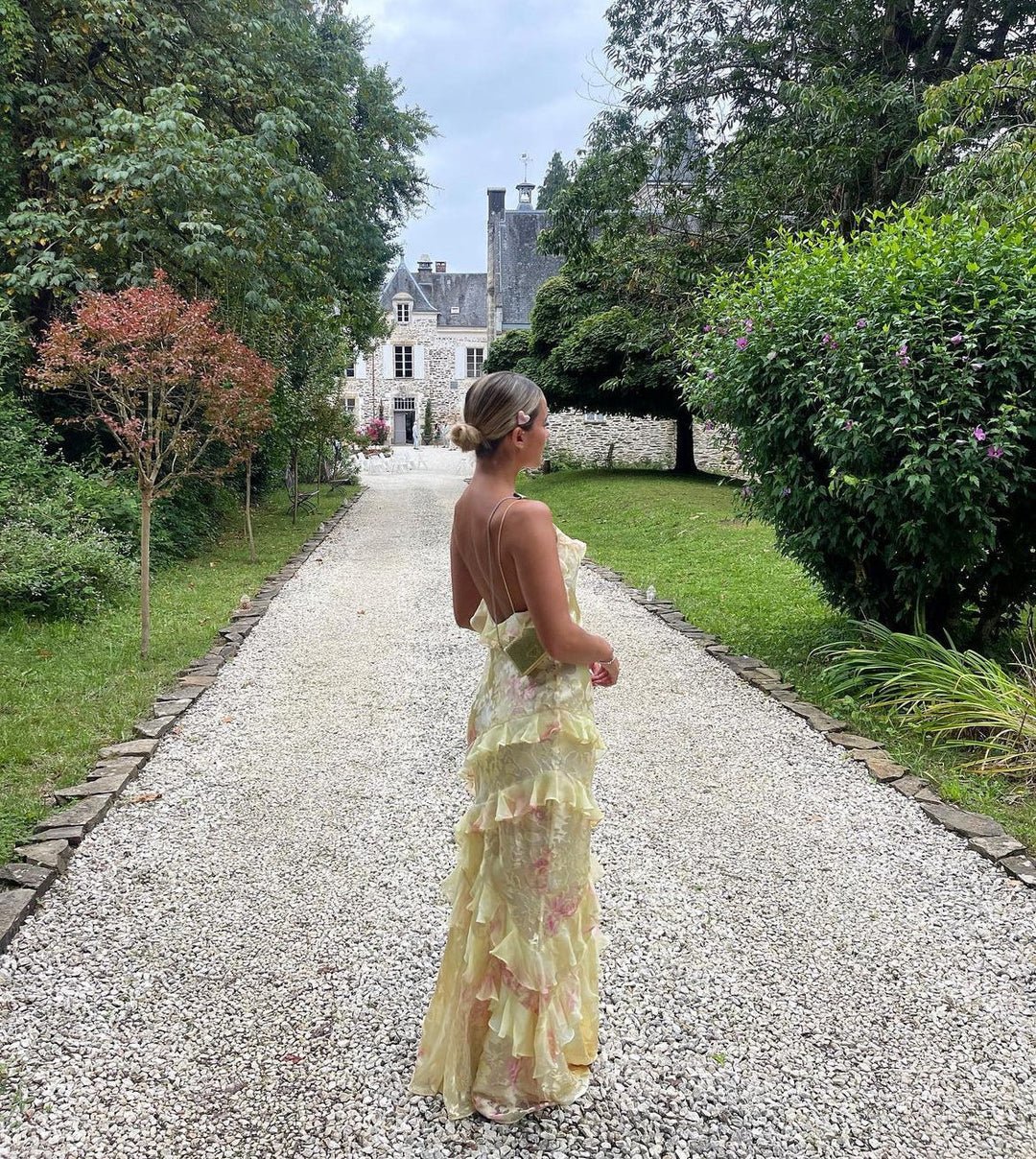 Julieta | Vestido Comprido com Volantes – Gracioso e Romântico - Ines Braga