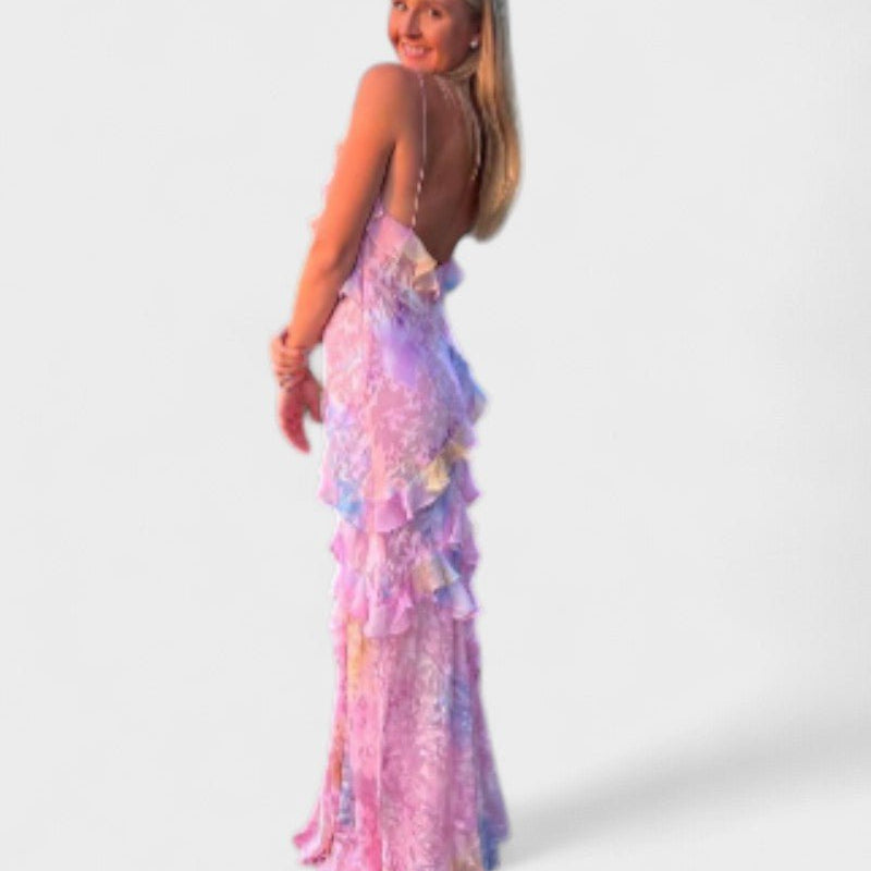 Julieta | Vestido Comprido com Volantes – Gracioso e Romântico - Ines Braga