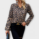 Kat |Casual Leopard Blusa Leopardo com decote - Ines Braga