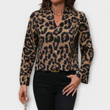 Kat |Casual Leopard Blusa Leopardo com decote - Ines Braga