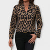 Kat |Casual Leopard Blusa Leopardo com decote