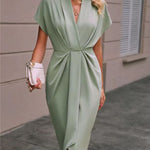 Kaye | Vestido Midi Envelope Elegante - Ines Braga