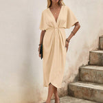 Kaye | Vestido Midi Envelope Elegante - Ines Braga