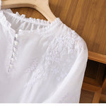 Kissina | Blusa de Algodão e Linho Bordada - Ines Braga