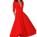 Laura | Vestido Midi Feminino Com Corte Em A, Decote Em V - Ines Braga