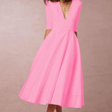 Laura | Vestido Midi Feminino Com Corte Em A, Decote Em V - Ines Braga