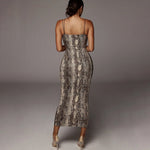 Leopardo | Vestido Justo Sexy com Estampa de Leopardo e Alças Finas - Ines Braga