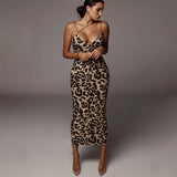 Leopardo | Vestido Justo Sexy com Estampa de Leopardo e Alças Finas - Ines Braga