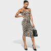 Leopardo | Vestido Justo Sexy com Estampa de Leopardo e Alças Finas