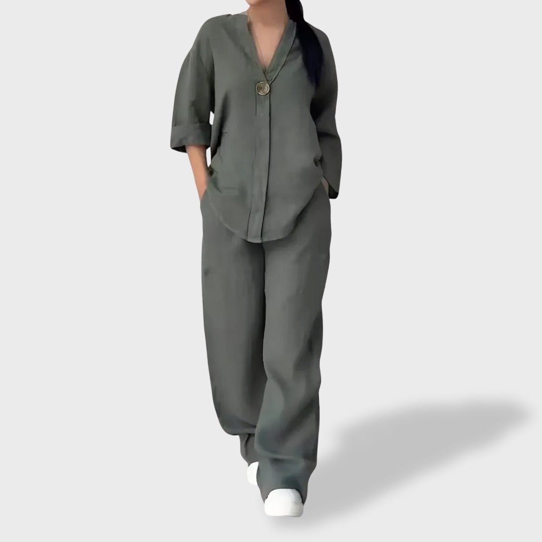 Letícia™ | Conjunto Leve de Linho para o Verão - Ines Braga