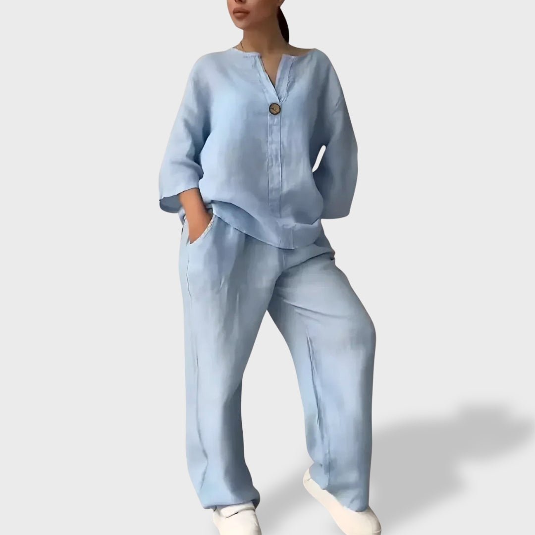 Letícia™ | Conjunto Leve de Linho para o Verão - Ines Braga