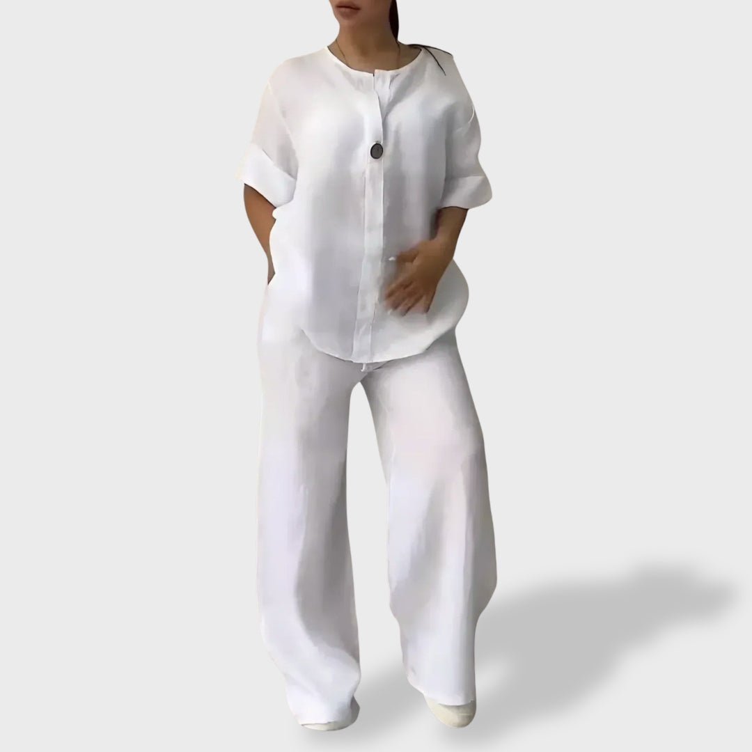 Letícia™ | Conjunto Leve de Linho para o Verão - Ines Braga