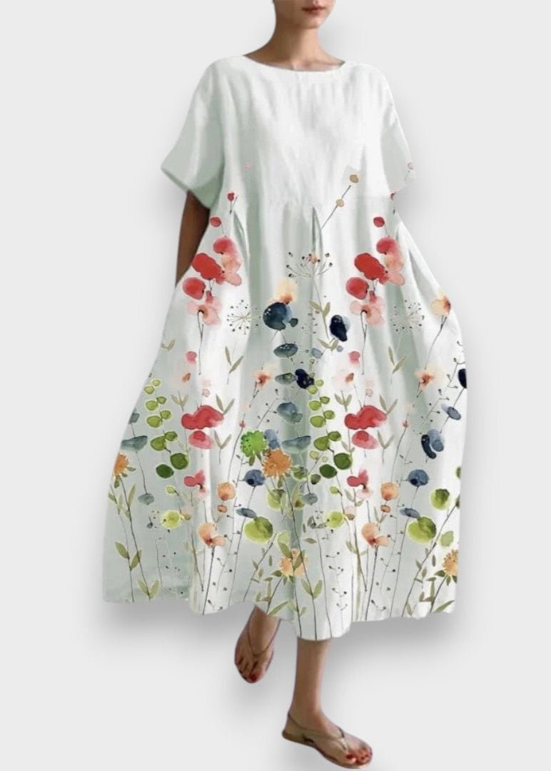 LILIANA | Vestido longo casual com liberdade de movimento e estilo floral para os dias de verão - Ines Braga