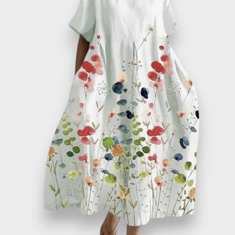 LILIANA | Vestido longo casual com liberdade de movimento e estilo floral para os dias de verão - Ines Braga