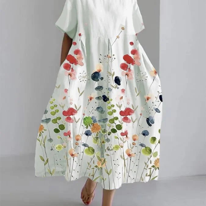 LILIANA | Vestido longo casual com liberdade de movimento e estilo floral para os dias de verão - Ines Braga