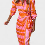 Louisa | Vestido Envelope de Verão com Gola em Tecido Leve - Ines Braga