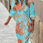 Louisa | Vestido Envelope de Verão com Gola em Tecido Leve - Ines Braga