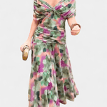 Luana® | Vestido elegante com decote em V - Ines Braga