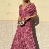 Luana® | Vestido elegante com decote em V - Ines Braga