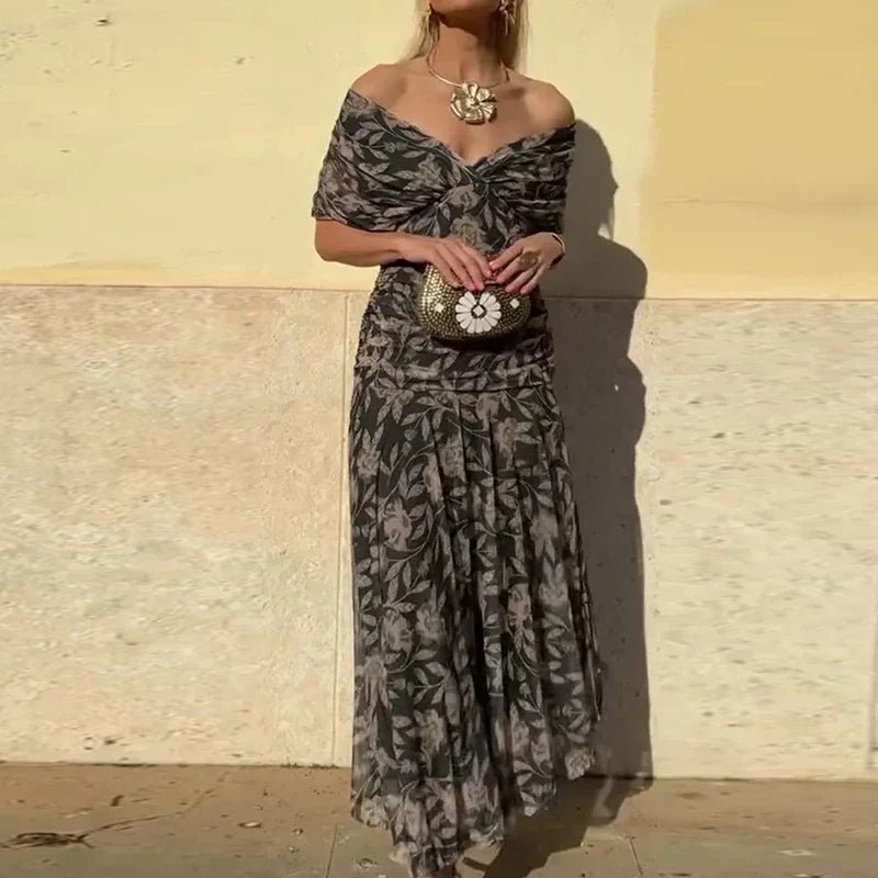 Luana® | Vestido elegante com decote em V - Ines Braga