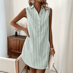 Lúcia | Vestido Camisa Listrado Sofisticado - Ines Braga