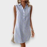 Lúcia | Vestido Camisa Listrado Sofisticado - Ines Braga