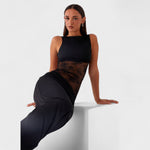 Lucinda - Vestido comprido de renda preto - Ines Braga