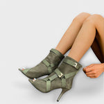 Luísa - Sandálias elegantes de biqueira aberta com salto - Ines Braga