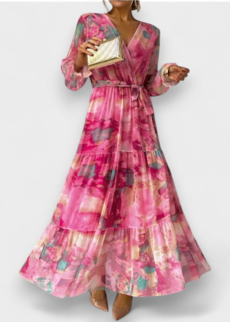 Luísa™ | Vestido Floral de Envolver com Toque Romântico - Ines Braga