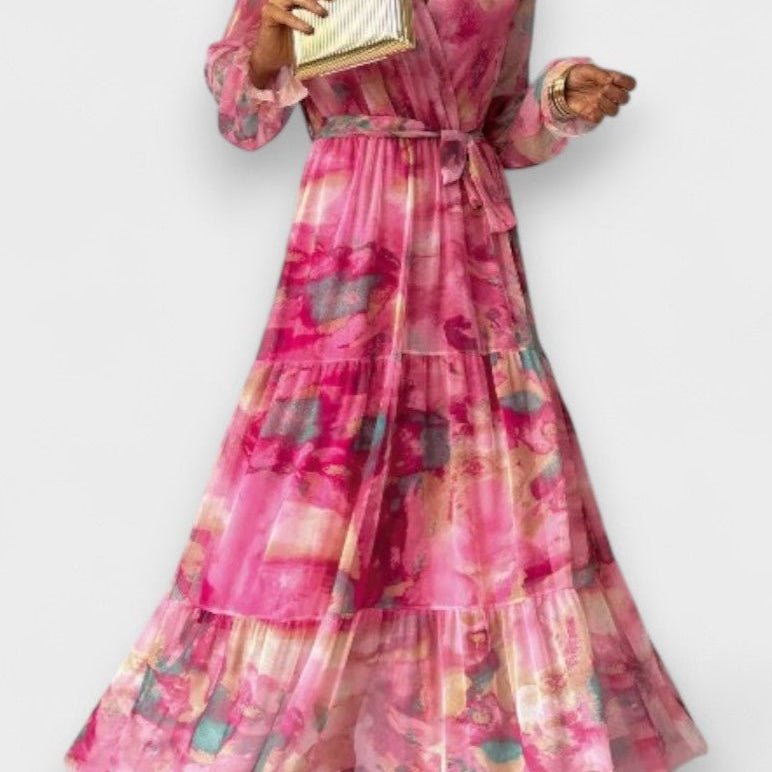 Luísa™ | Vestido Floral de Envolver com Toque Romântico - Ines Braga