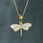 Luz Joias Colar Dourado Com Pássaros E Opala - Estilo Único - Ines Braga