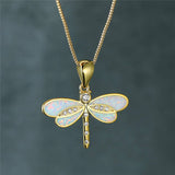 Luz Joias Colar Dourado Com Pássaros E Opala - Estilo Único - Ines Braga