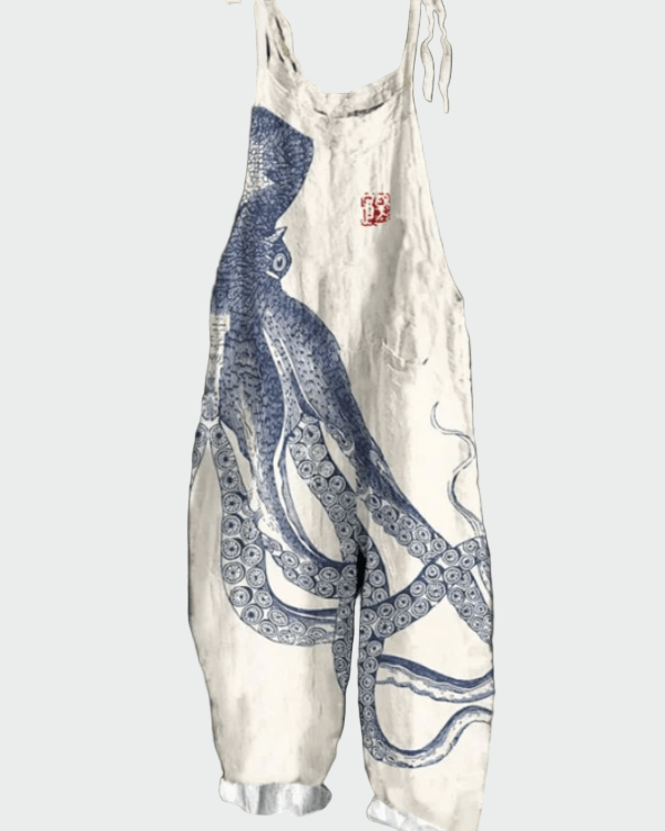 Macacão feminino de perna larga - Ines Braga