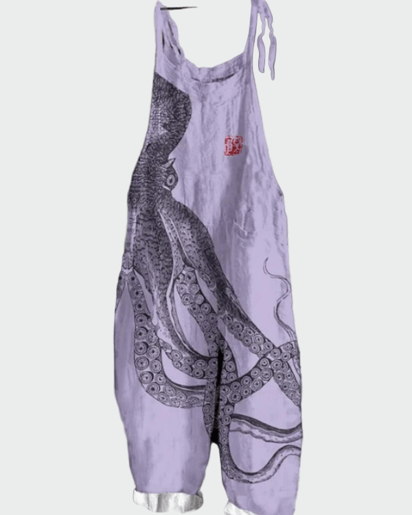 Macacão feminino de perna larga - Ines Braga