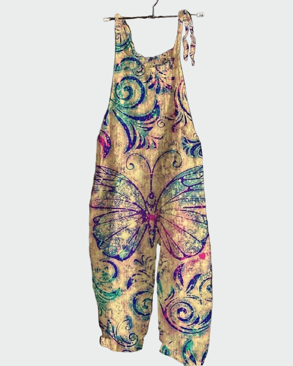 Macacão retrô com estampa de borboleta – Conforto e estilo para todas as ocasiões - Ines Braga