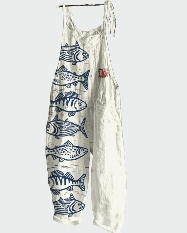 Macacão Retro Estampado de Flores - Ines Braga