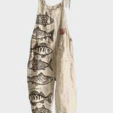 Macacão Retro Estampado de Flores - Ines Braga