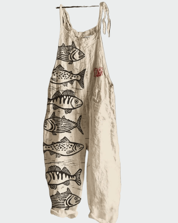 Macacão Retro Estampado de Flores - Ines Braga