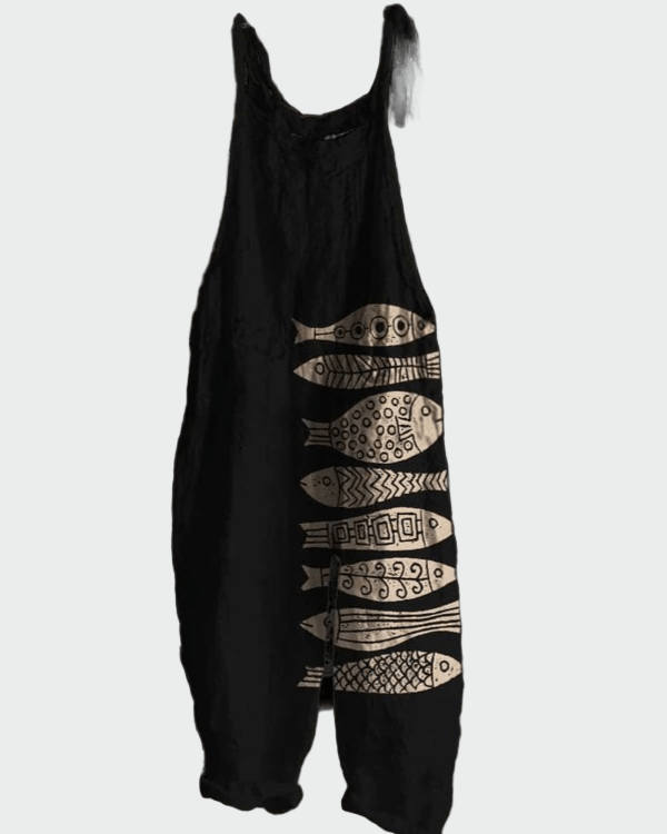 Macacão vintage de uma peça com estampa floral – Estilo elegante e conforto - Ines Braga