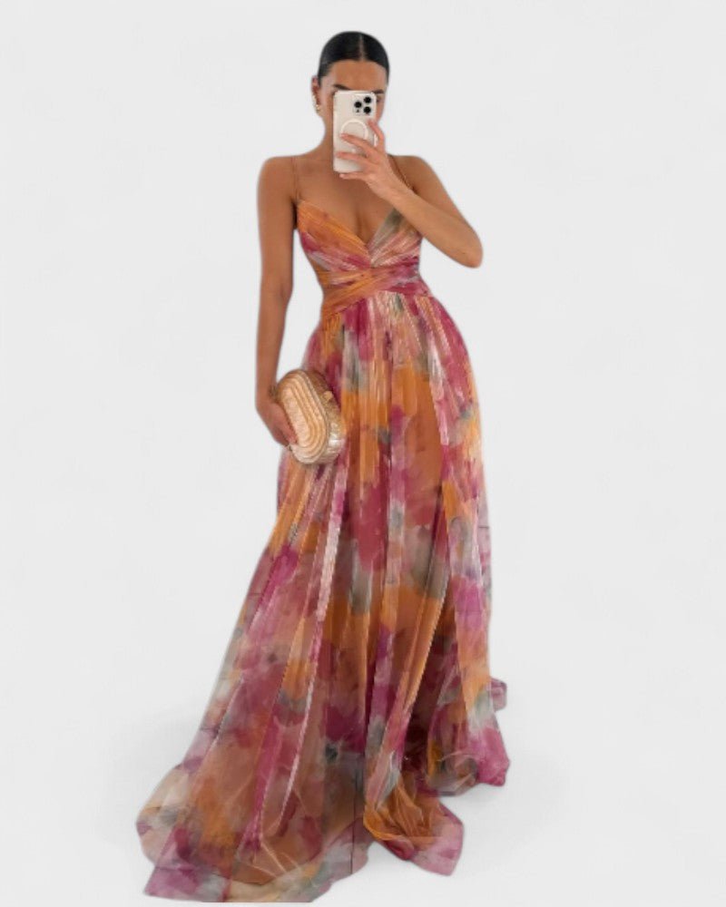 Madeline | Vestido Longo Floral para uma Elegância sem Esforço - Ines Braga