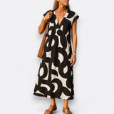 Magda| Vestido fluido com decote em V - Ines Braga