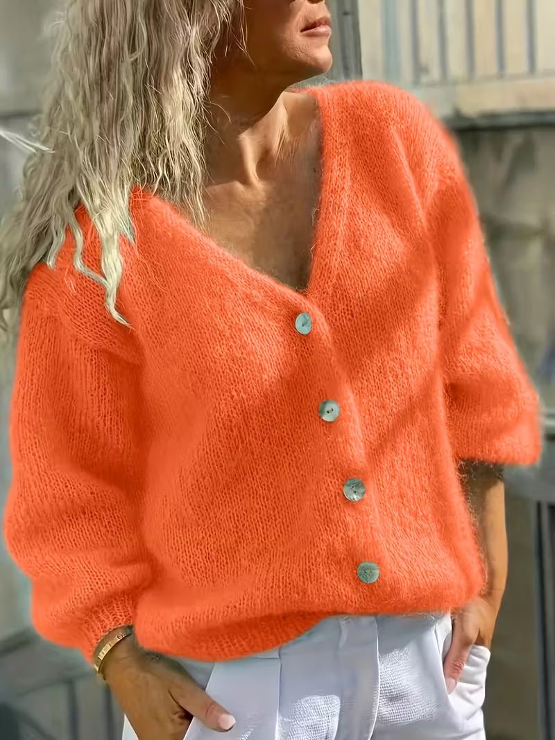 Manuela | Camisola de Malha com Botões e Manga Comprida - Ines Braga