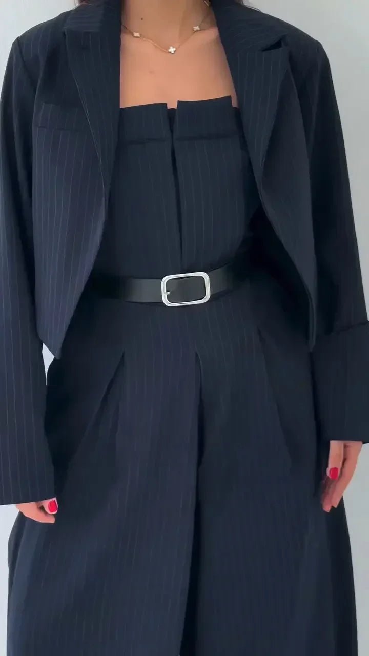 Maria™ - Conjunto Feminino Com Bustier + Casaco – Estilo elegante e moderno - Ines Braga