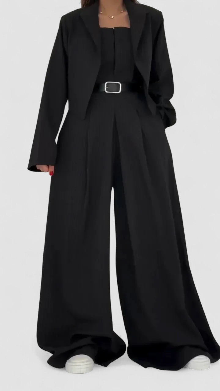 Maria™ - Conjunto Feminino Com Bustier + Casaco – Estilo elegante e moderno - Ines Braga