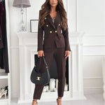 Maria | Fato Feminino Sofisticado de Duplo Abotoamento com Corte Ajustado - Ines Braga